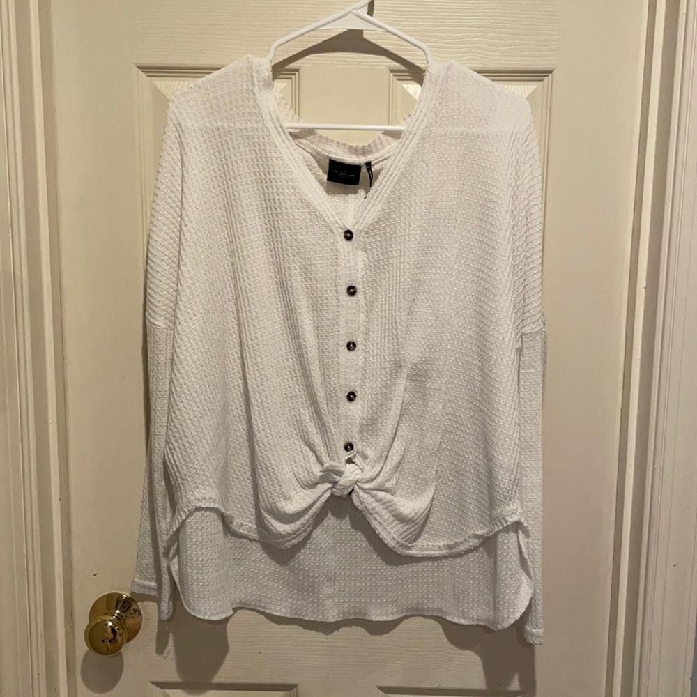 Urban Outfitters White Button Down Sweater